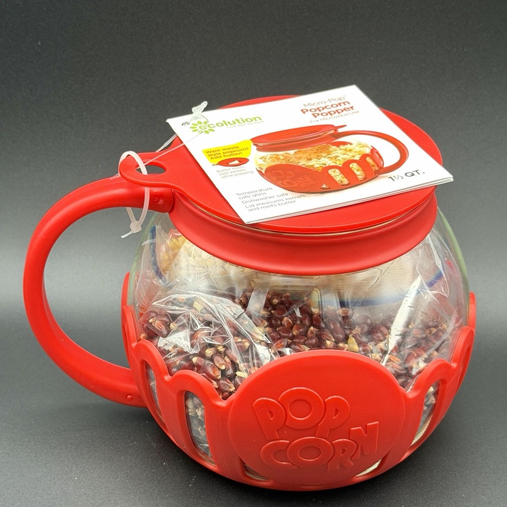 Ecolution Microwave Silicone Popcorn Popper Maker Collapsible Bowl With Kernels