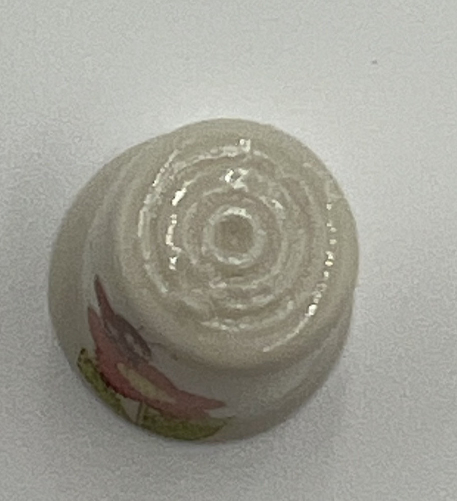 Thimble Ladybug Sitting on Orange Flower Porcelain
