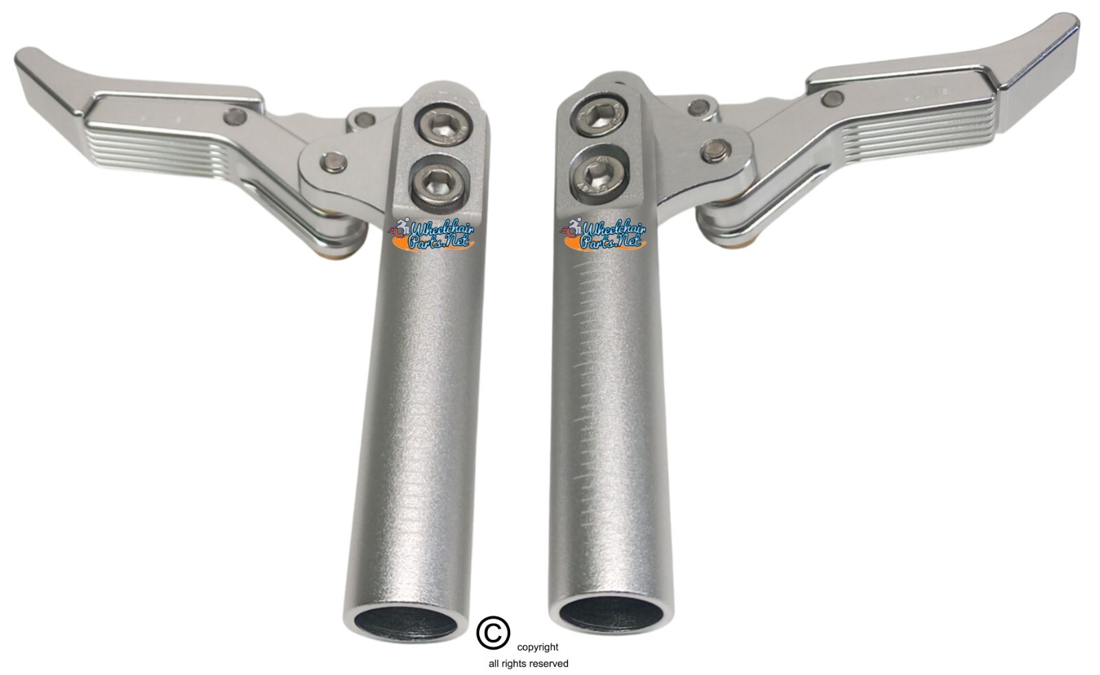 Wheelchair Aluminum Scissor Brakes Wheel-Lock. Fits Most Standard Wheelchairs