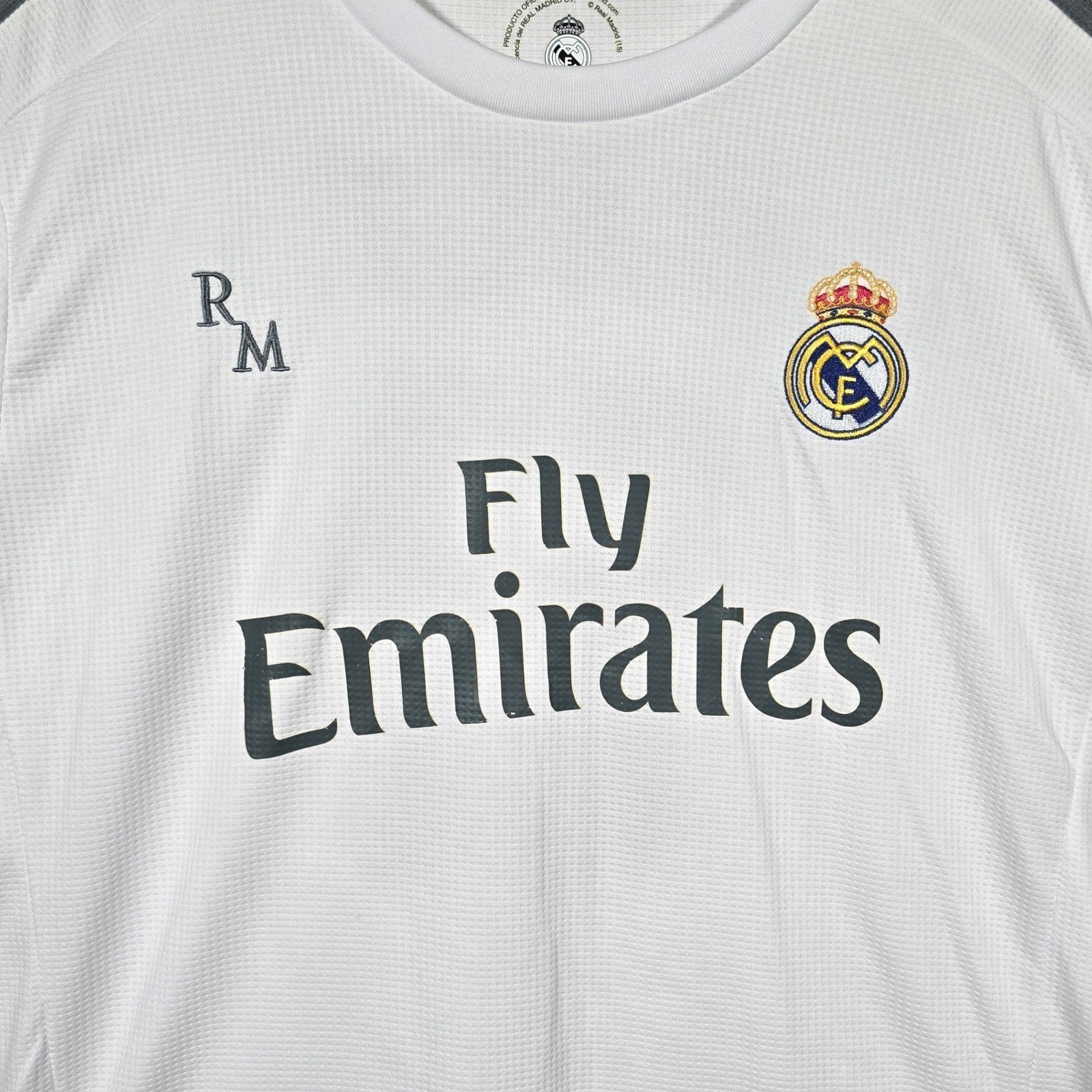 Real Madrid Soccer Jersey CF 11 Bale Men XL White Fly Emirates Short Sleeve