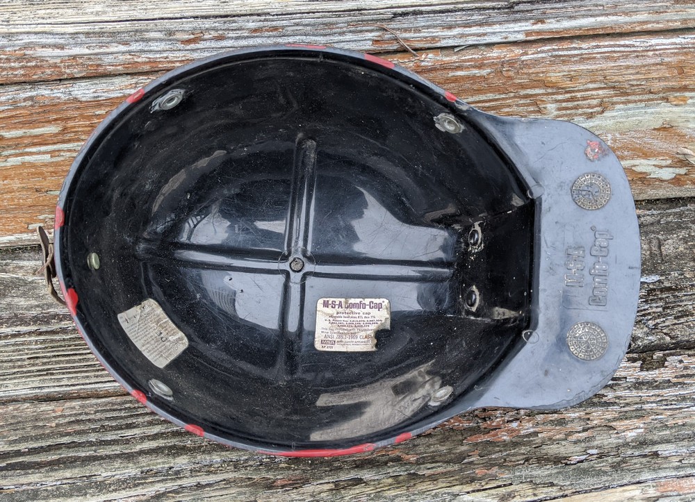 VTG MSA Comfo-Cap Protective Miners Helmet Black Red