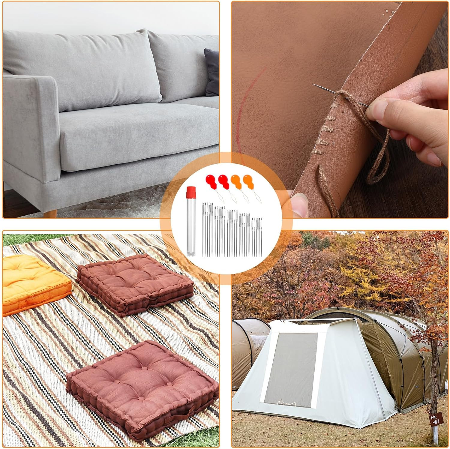 30 PCS Leather Needles for Hand Stitching Large Eye Sewing Needles Heavy Duty 5