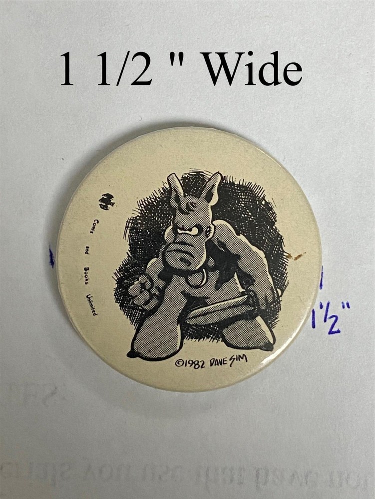 Official CEREBUS Pin Button 1982 Dave Sim