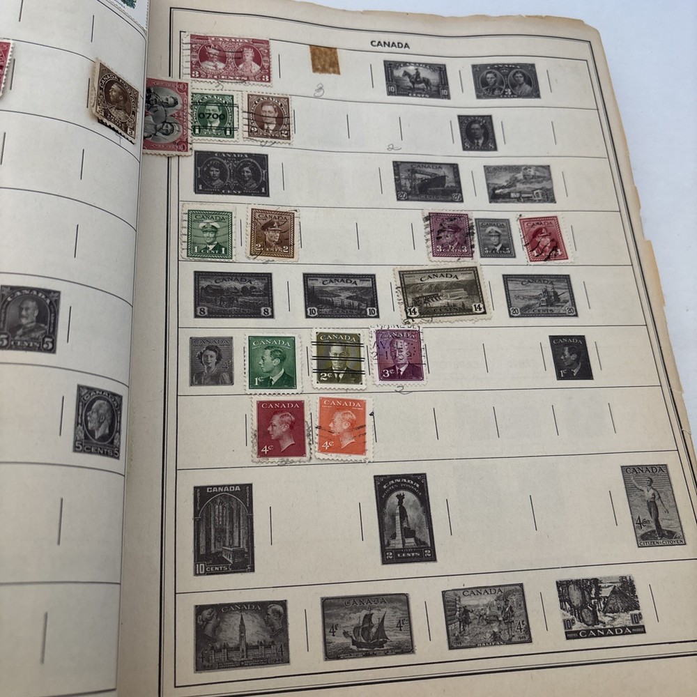 1955 Ambassador Stamp Album Postage Stamps of the World with Stamps Inside