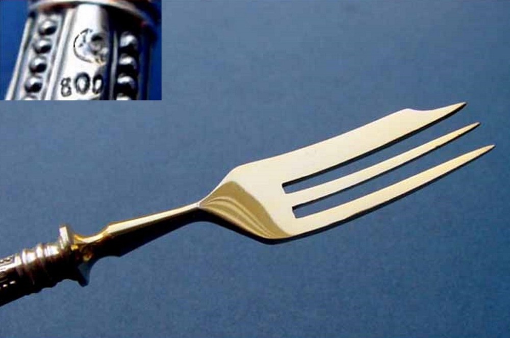 1. By 2. Fork/Kitchen Fork , 800er Silver, XIX C.C204