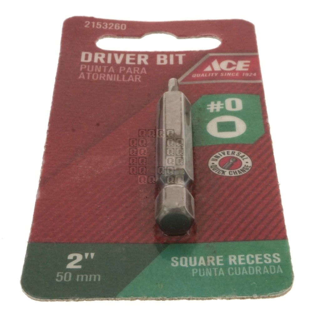 ACE Hardware 2153260 #0 Square / SQ0 Driver Bits, 2" Length
