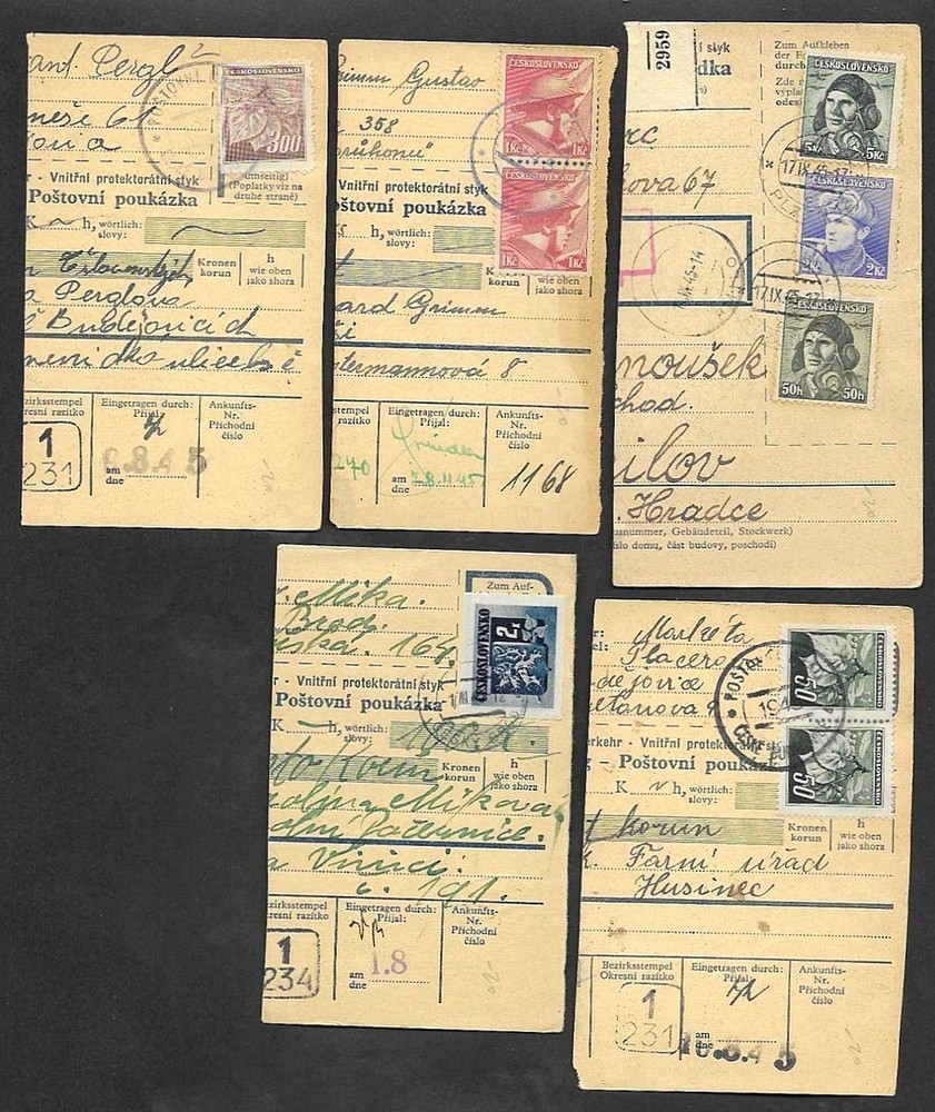 Czechoslovakia parcel card counterfoils (11)