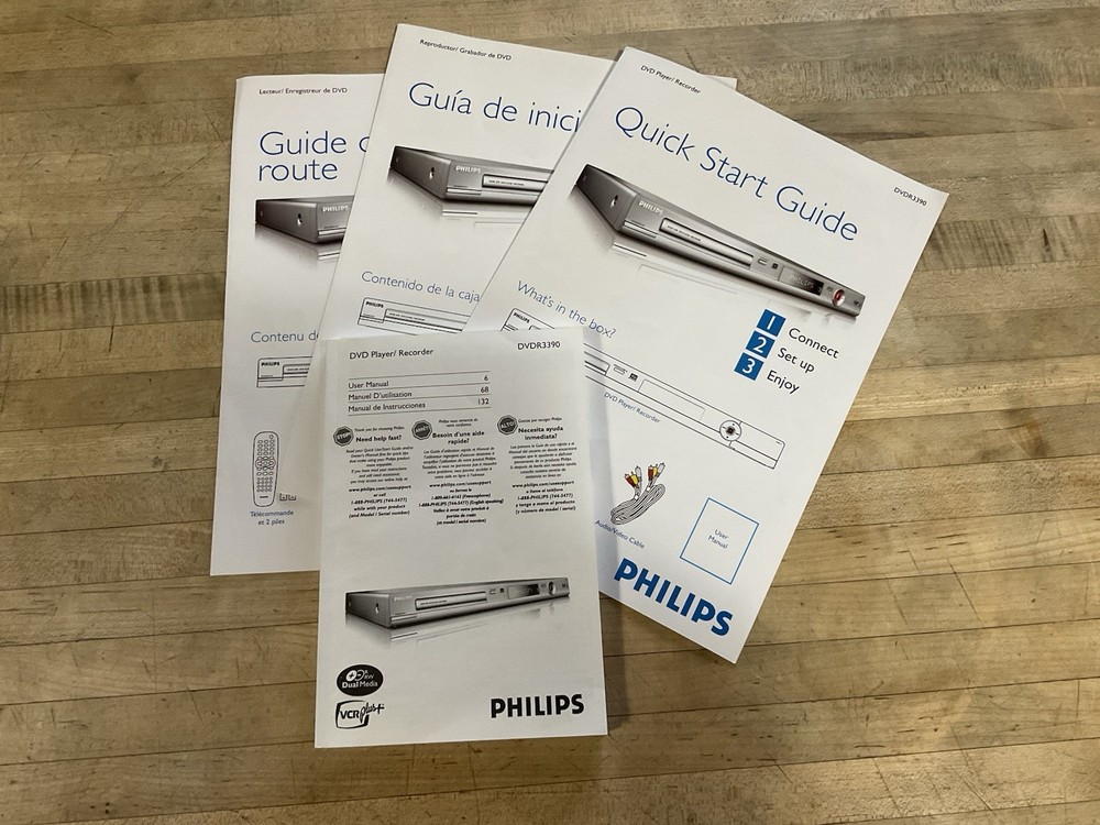 Phillips DVDR 3390 Manual & Quick Start Guide