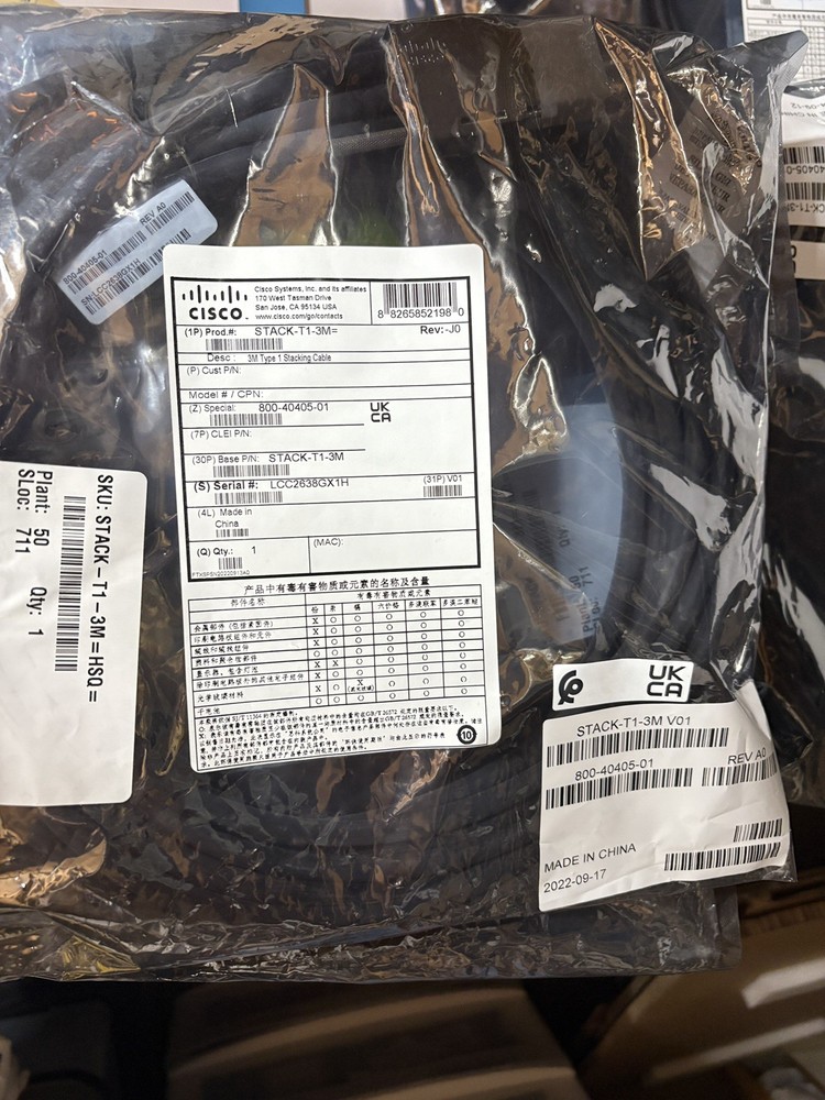 CISCO STACK-T1-3M 800-40405-01 STACKWISE 3M TYPE 1 STACKING CABLE - NEW