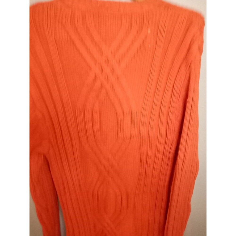 Harley Davidson Pull Over Sweater Mens Heavy Cable Knit Orange Small