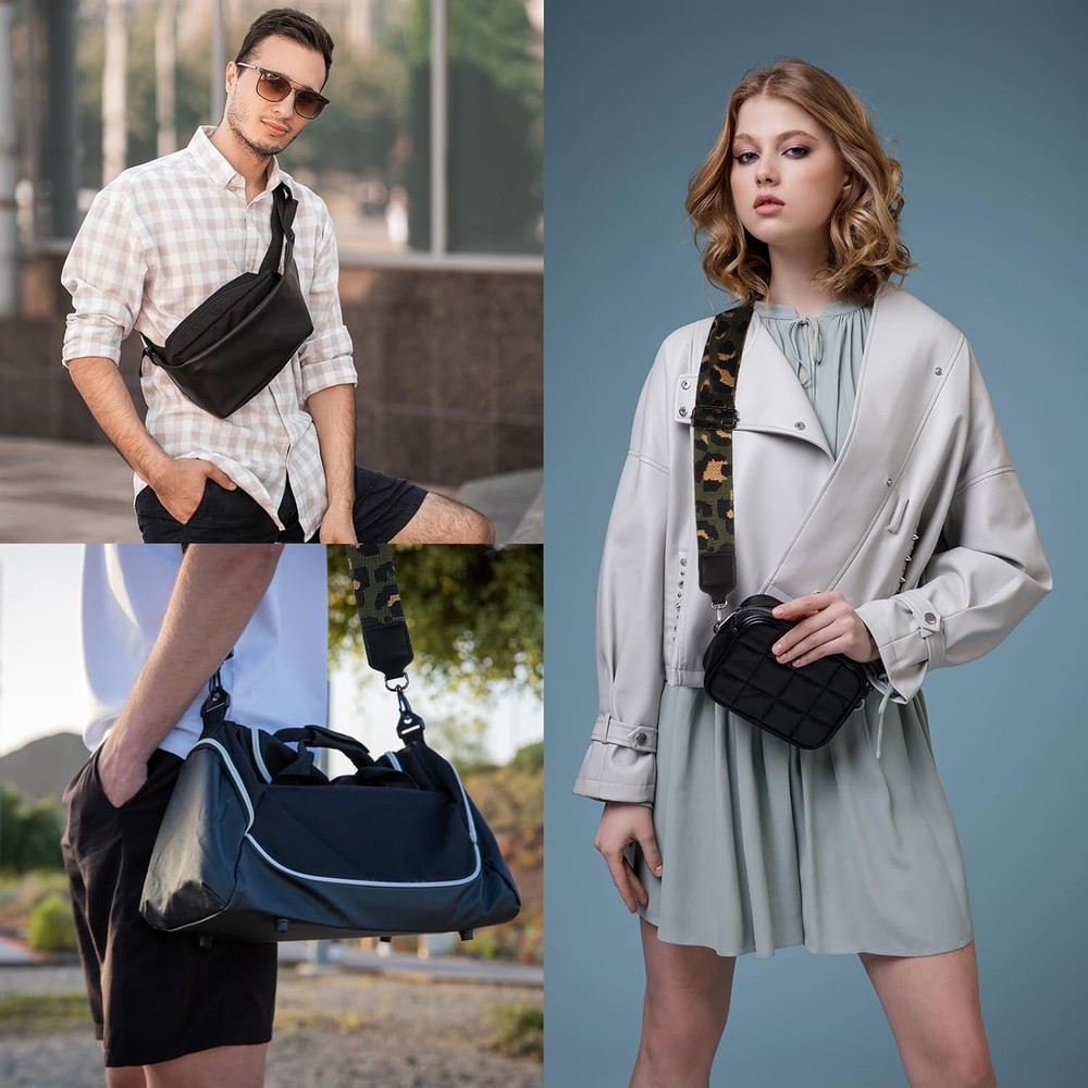 uxcell Wide Shoulder Strap, 2.5cm Adjustable Purse Strap Replacement Green