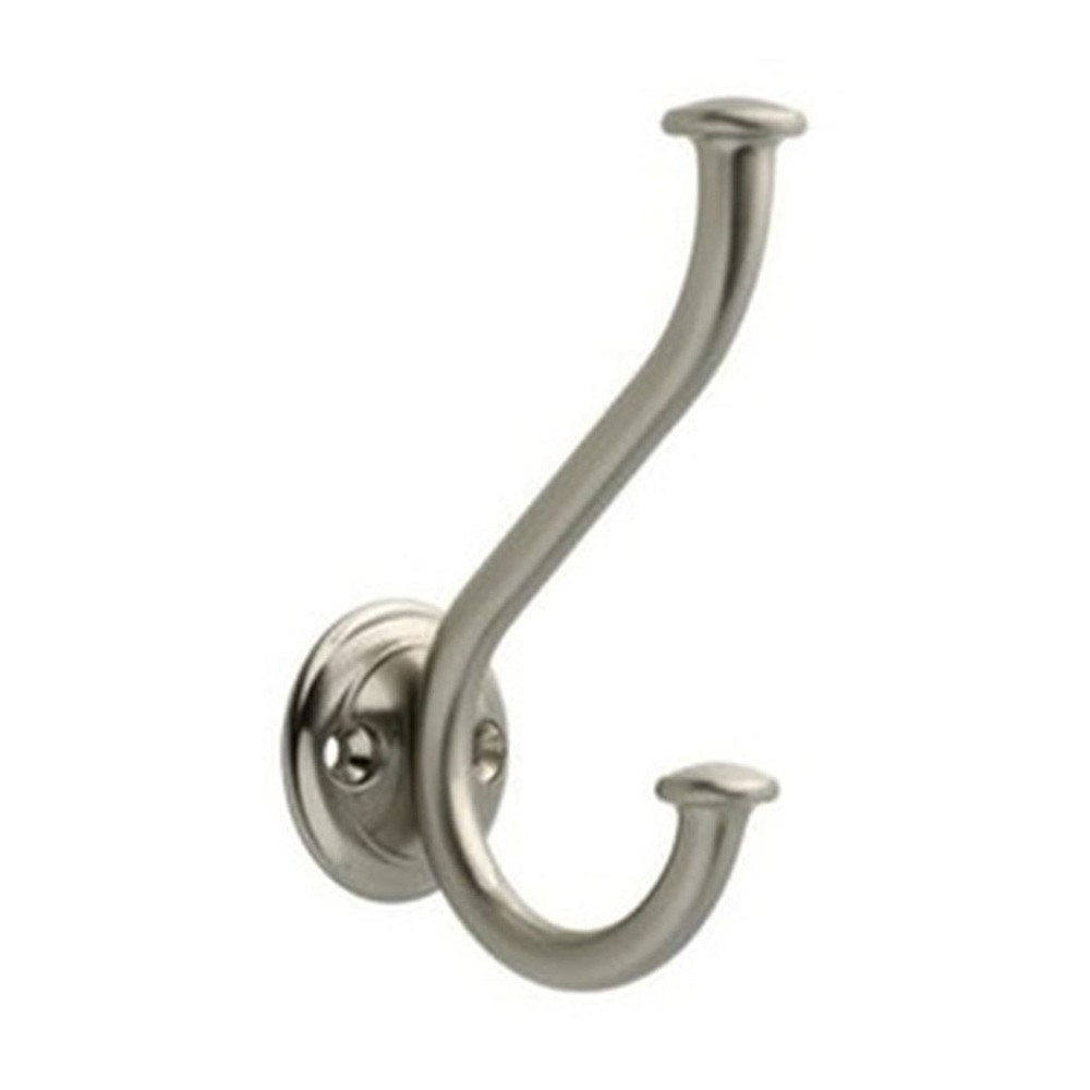 (5-pack) Cirque Double Coat Hook Satin Nickel