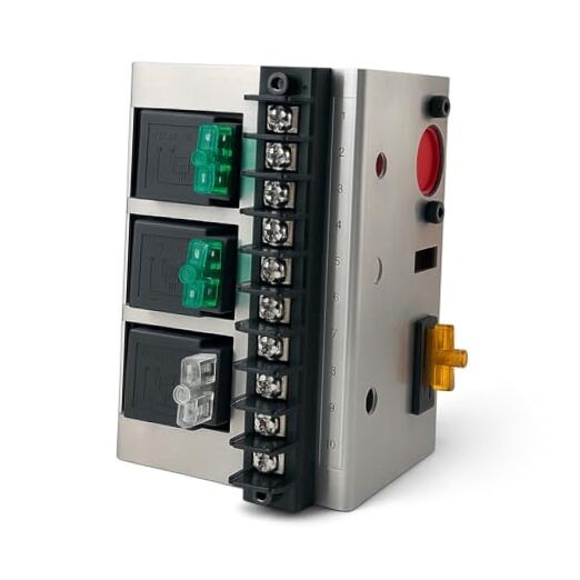Fused Relay Panel Box and 12vDC Wiring Kit () 3 Relay