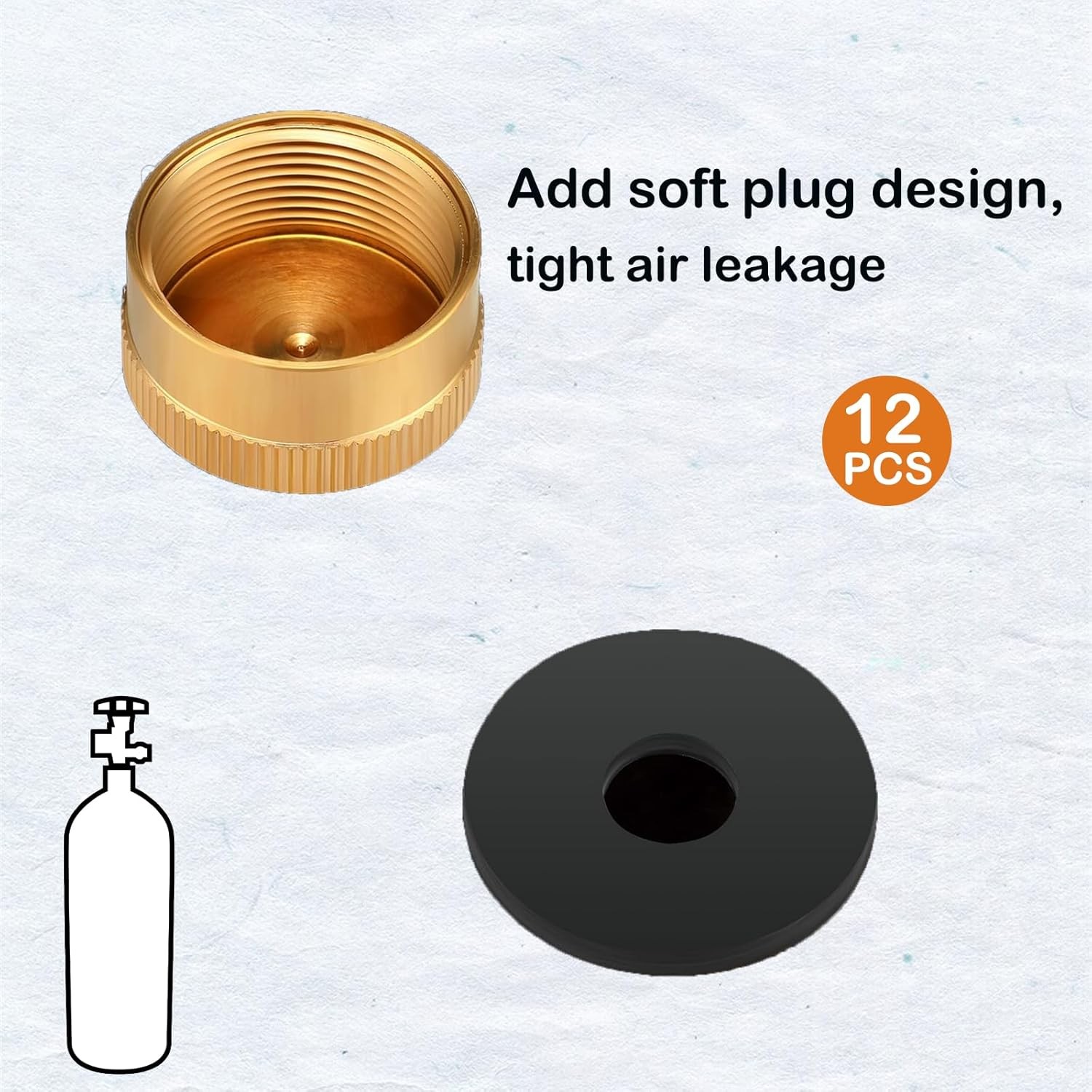 12 PACK 1LB Gas Refill Propane Bottle Cap Tank Threaded Valve Covers Solid Brass