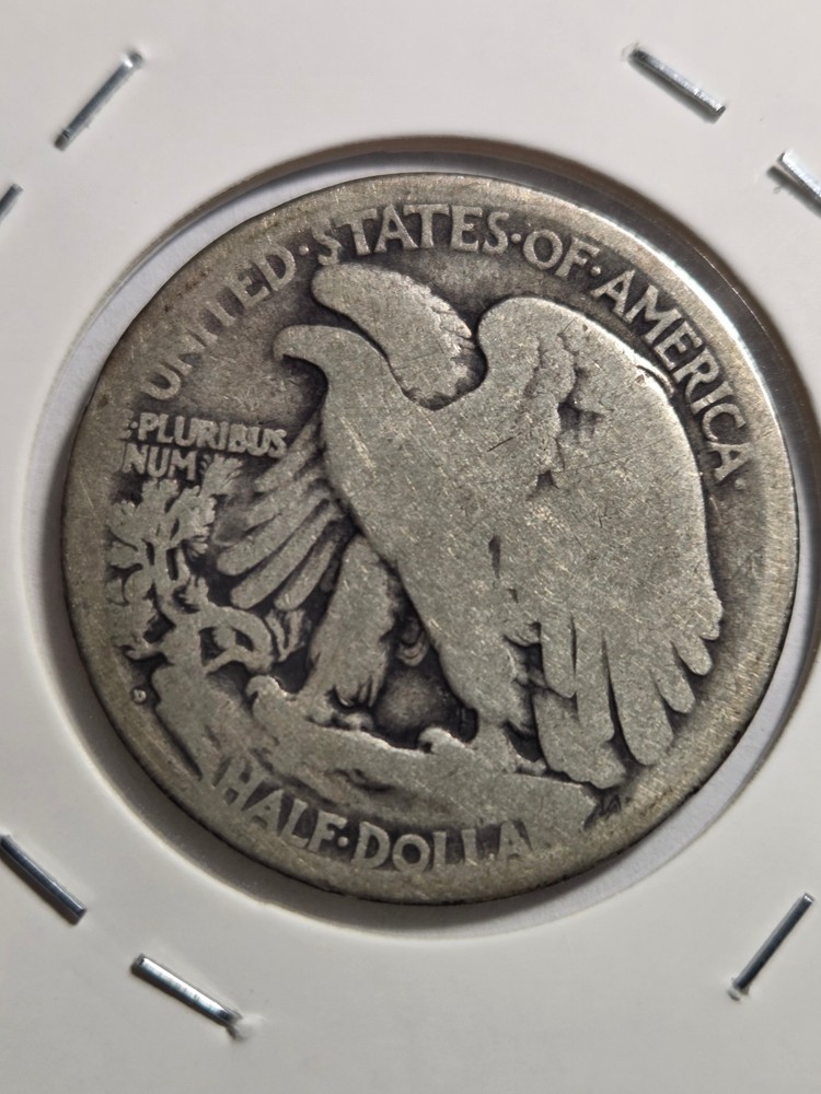 1917-D Walking Liberty Half Dollar Silver 50c Type 2 Reverse Mint Mark