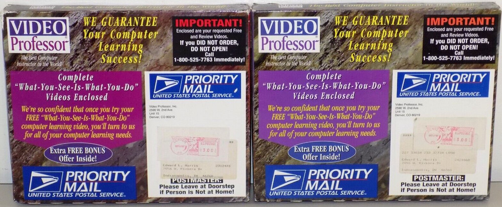 2 SEALED VINTAGE VIDEO PROFESSOR COMPUTER LEARNING VHS KIT LEARN WINDOWS 95