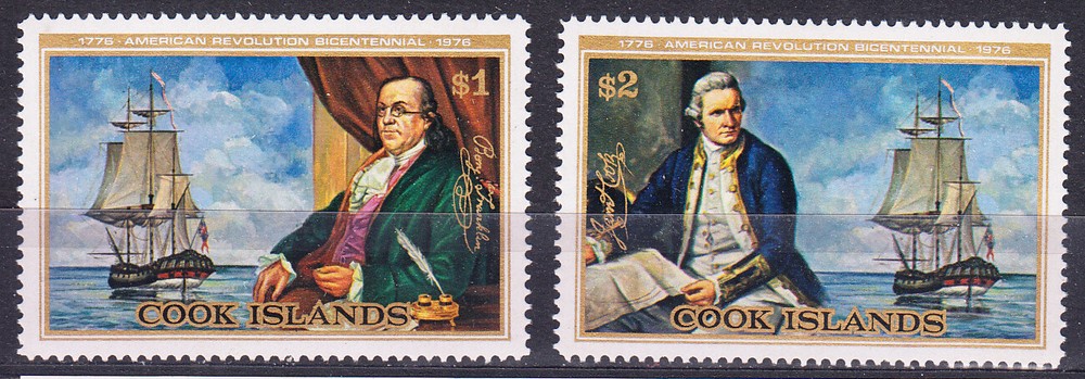 W COOK ISLANDS 0445-446 US BICENTENARY