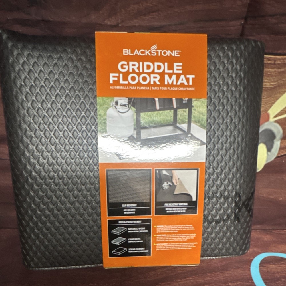 Blackstone Grill Mat Black Slip Resistant Fire Resistant Deck & Patio Friendly