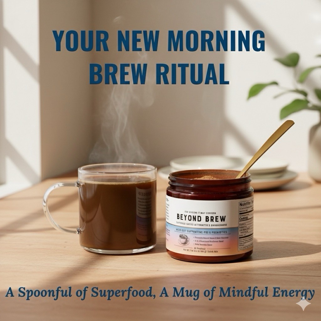 3-PACK VANILLA Beyond Brew Mushroom Coffee 7-in-1 Cacao Energy/focus/Gut/Mental!