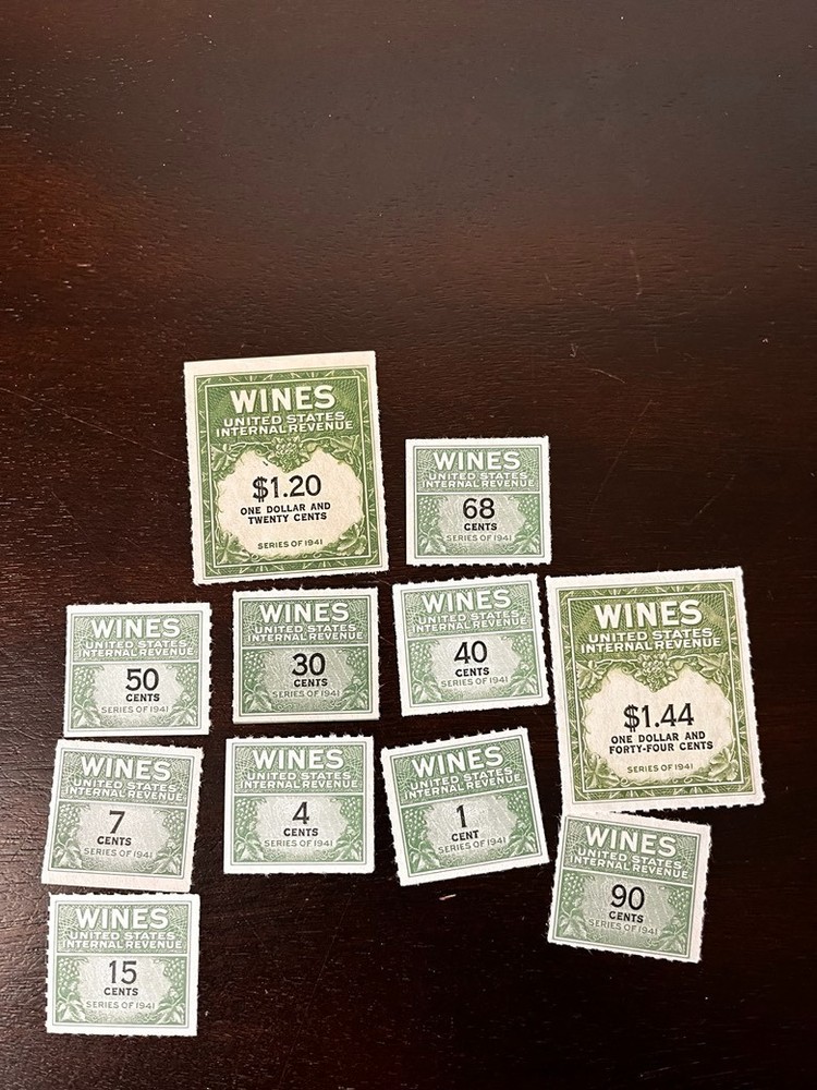 Assorted WINES stamps  - USA -  Used