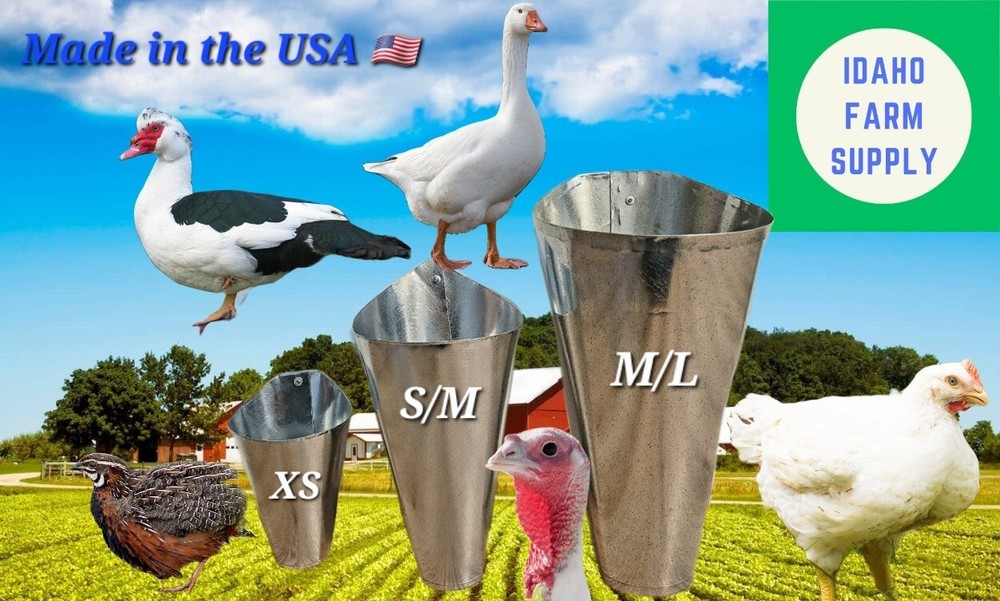 M/L Poultry Kill Processing Restraining Cone Funnel KILL CONE FREE SHIPPING