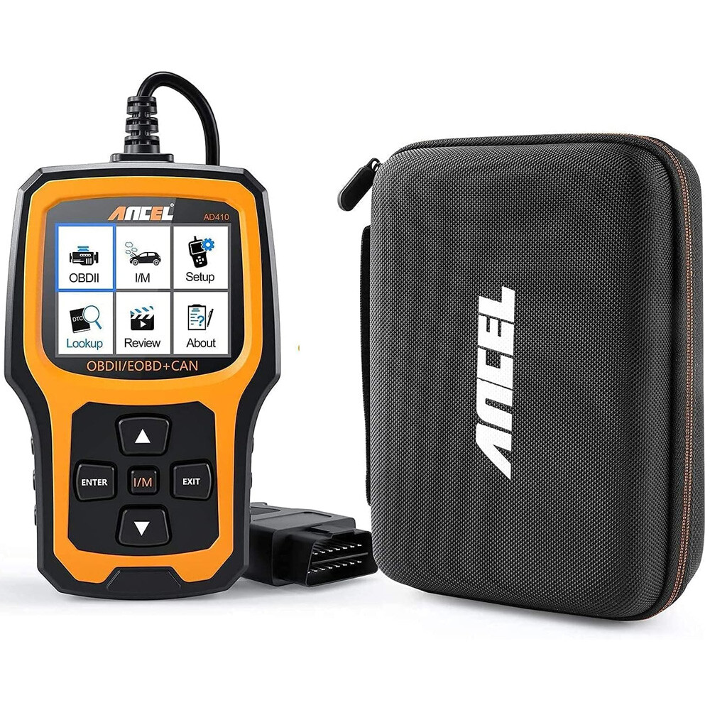 ANCEL AD410 Automotive Check Engine OBD2 Scanner + Protective Case Storage Bag