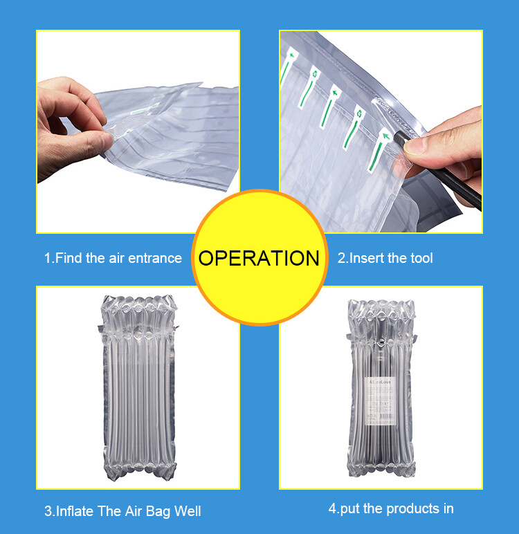 INFLATABLE AIR PACKAGING PROTECTIVE BUBBLE PACK WRAP BAG FOR WINE BOTTLE X 5