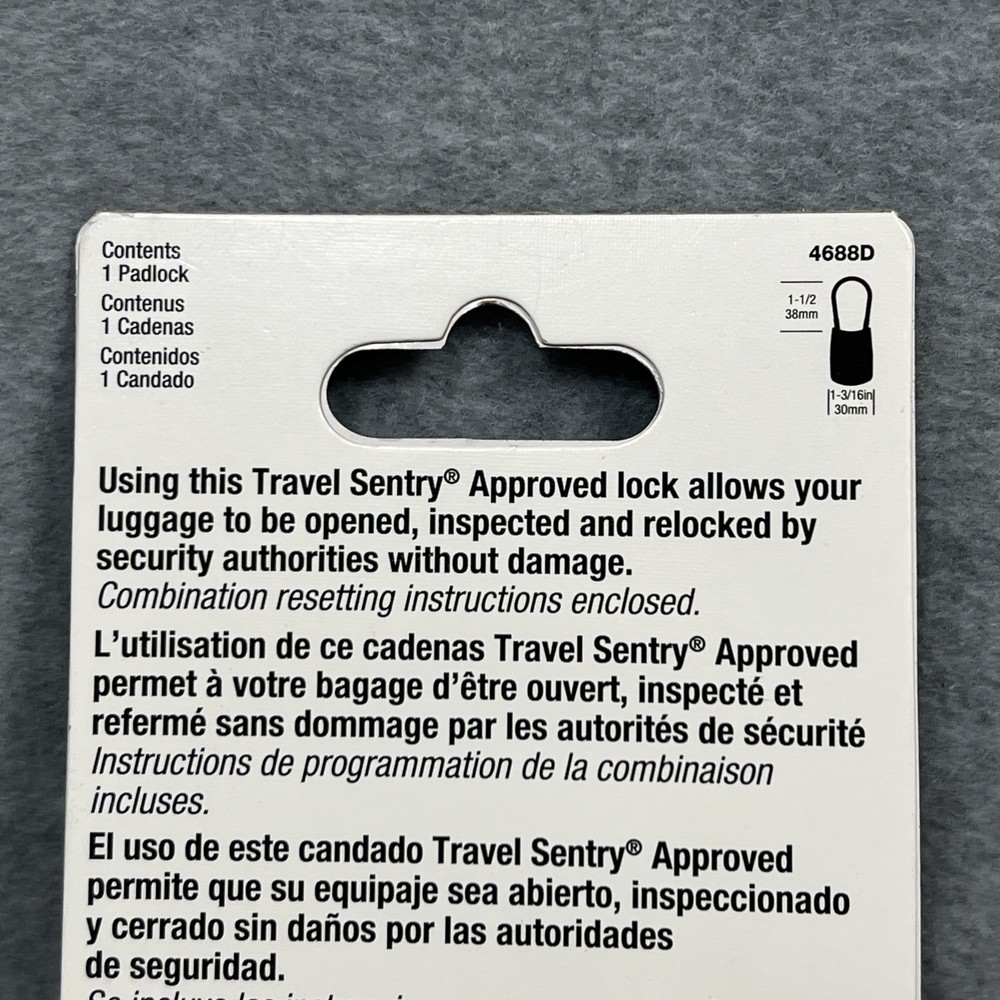 Master Lock luggage combo lock 4688D flex cable shackle Silver TSA accepted NEW