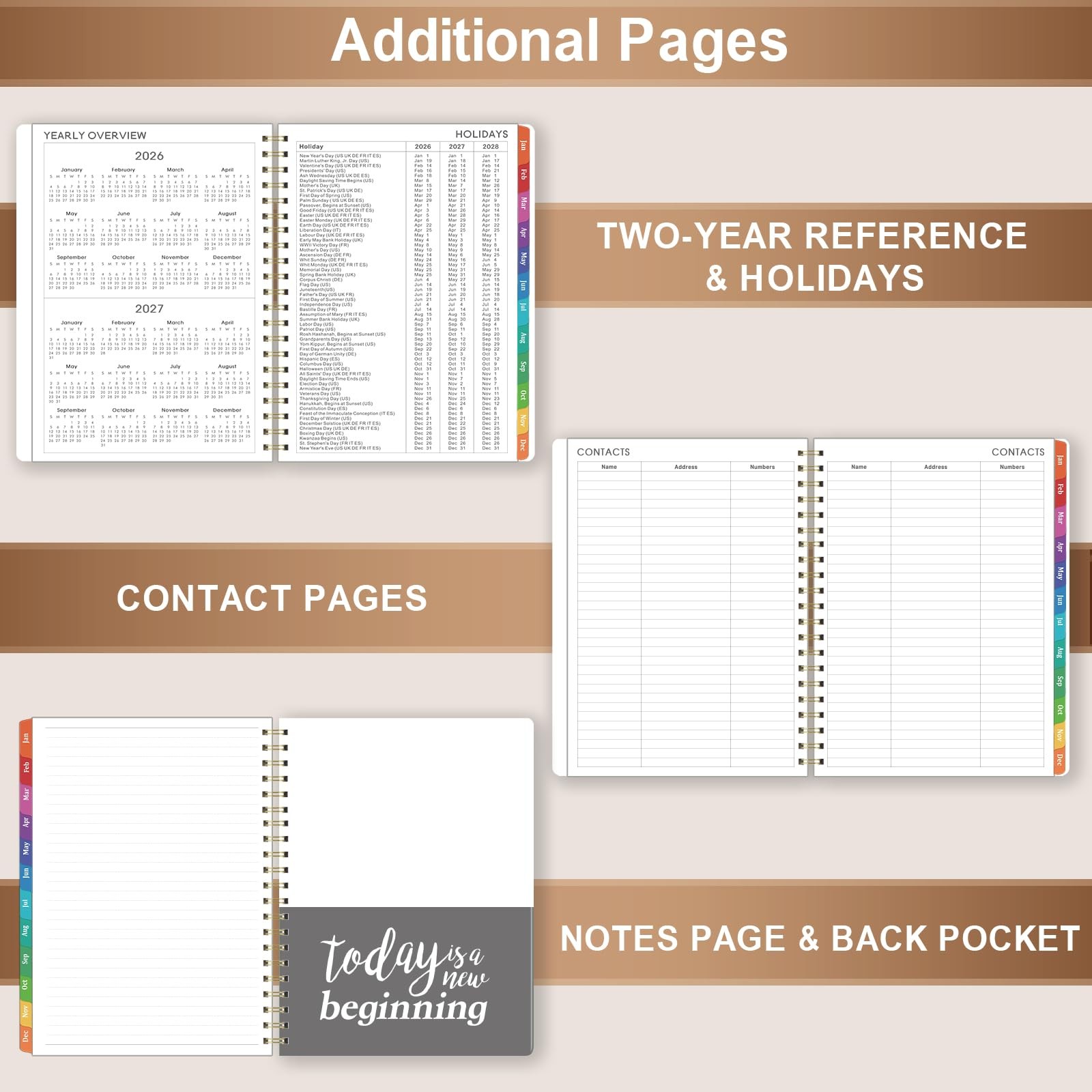 Planner 2026 - Planner/Calendar 2026, Jan. 2026 - Dec. 2026, Weekly Monthly