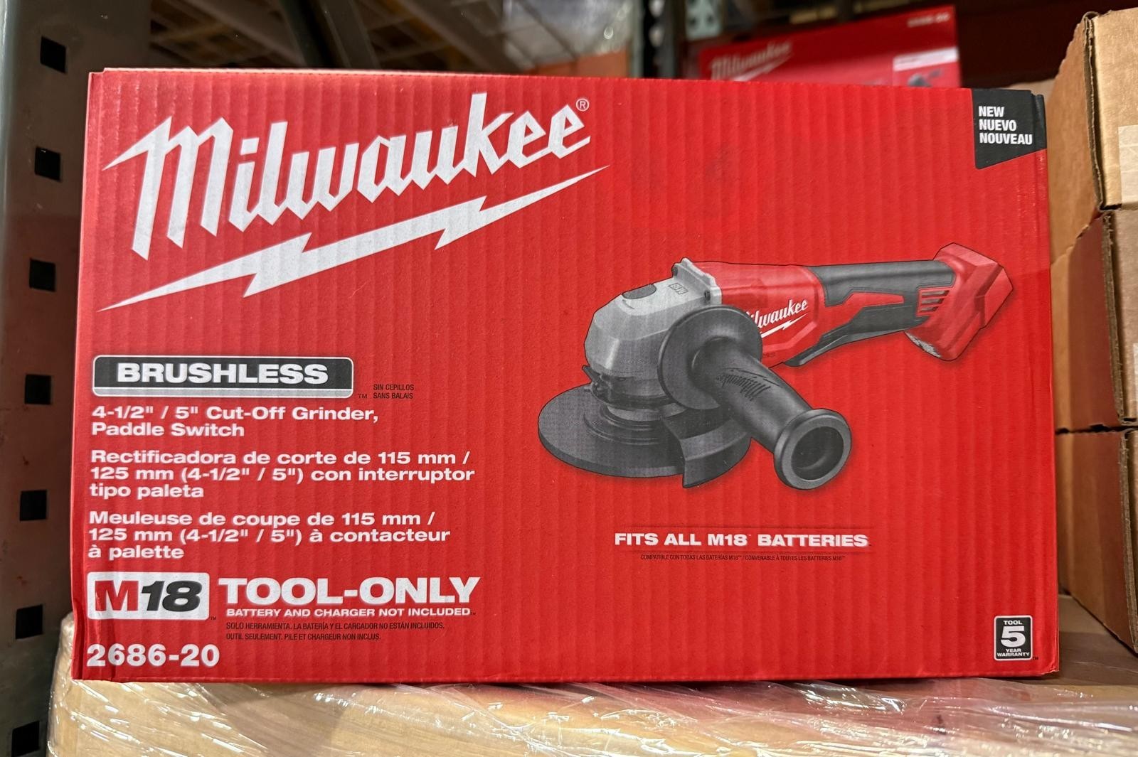 M18 18V Lithium-Ion Brushless Cordless 4-1/2 in./5 in. Grinder w/Paddle Switch