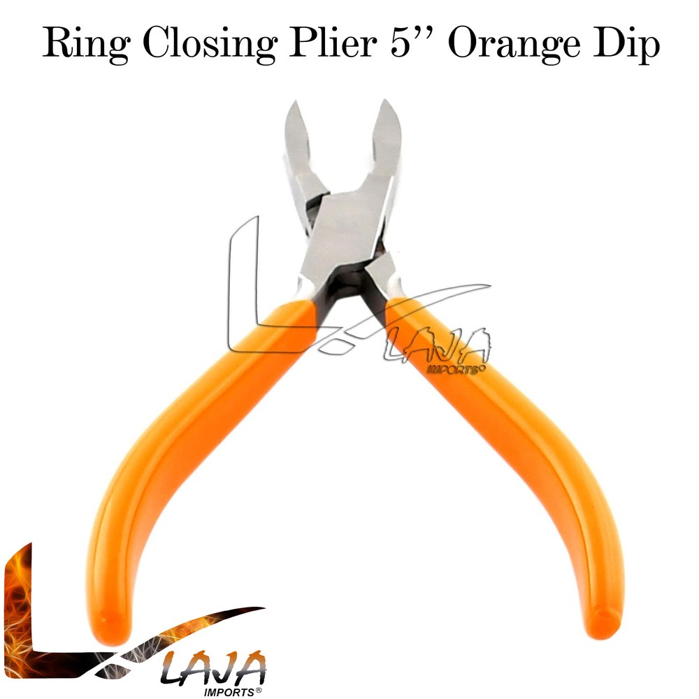 Loop Ring Closing Pliers 5'' Orange PVC Grip Handle for Jewelry & Wire Work Tool
