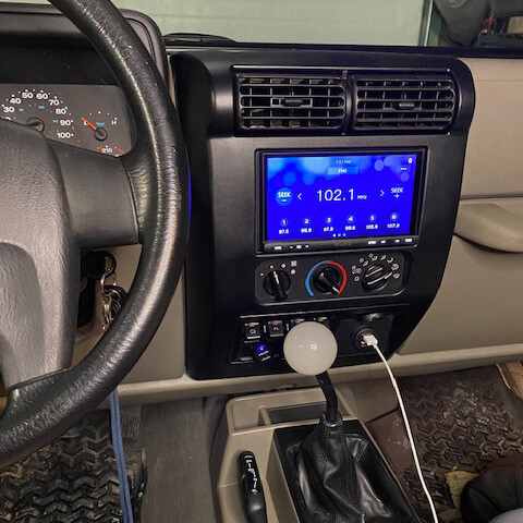 For 2003-2006 04 05 Jeep Wrangler TJ Double Din Radio Dash Kit w/ Wiring Harness