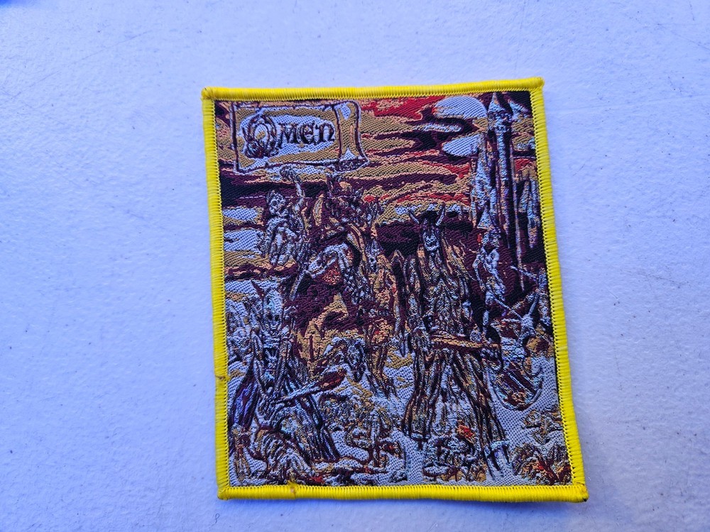 OMEN, SEW ON YELLOW BORDER WOVEN PATCH