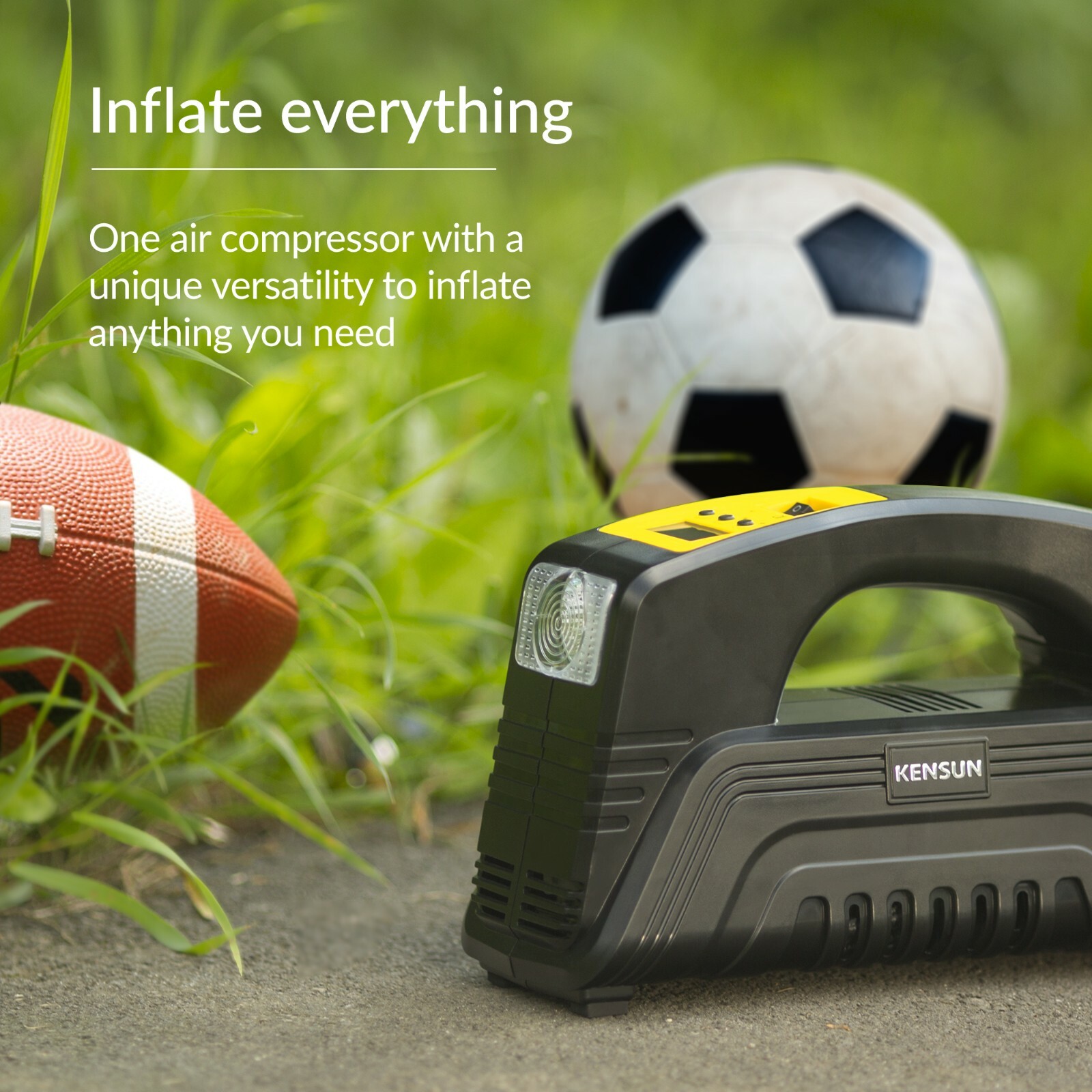 Air Compressor kensun Tire inflator portable digital Electric ac\dc