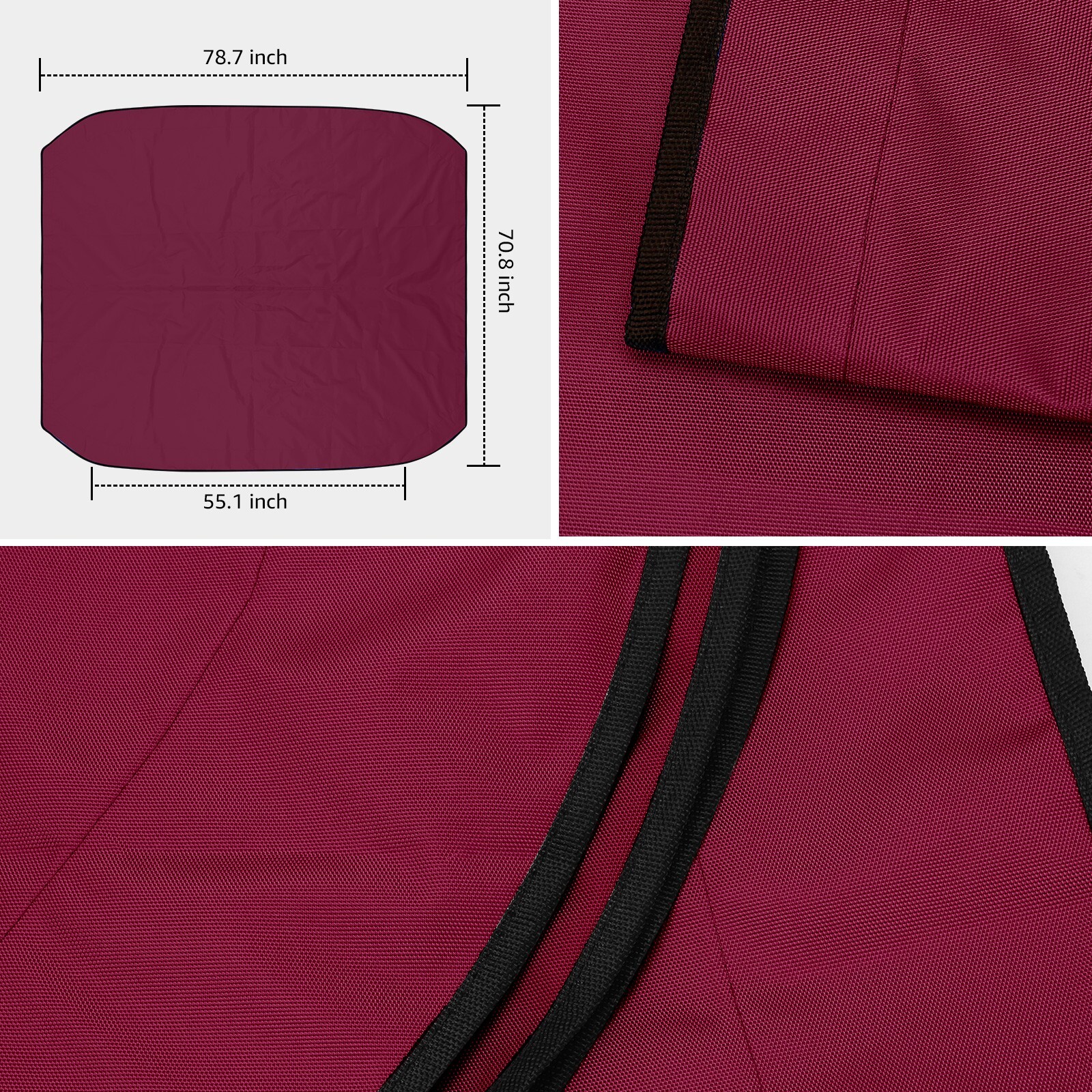 3 Bow Bimini Top Replacement Canvas Cover / Without Frame