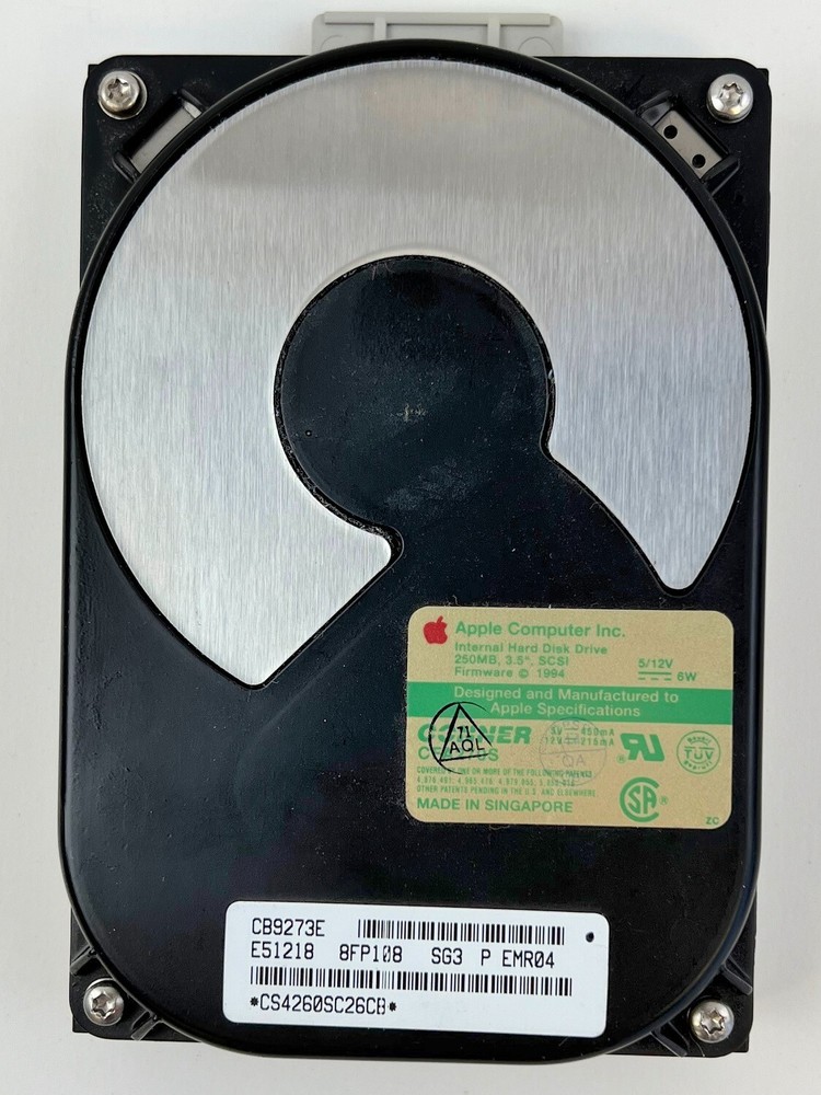 Apple Computer Internal Hard Disk Drive 250MB 3.5" SCSI Conner