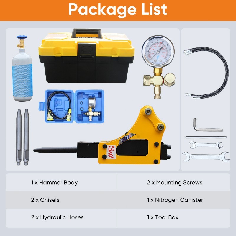 USA FREE SHIPPING Hydraulic Breaker Hammer 1.8-2 TON Mini Excavator Attachment