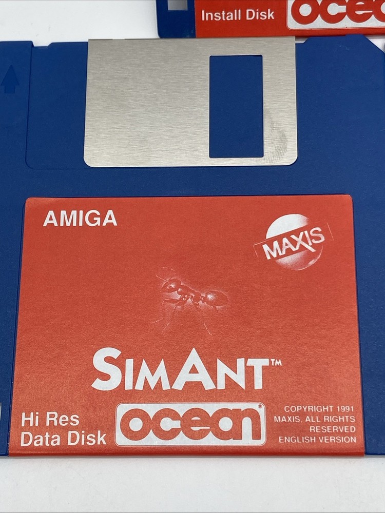1991 SimAnt Ocean Amiga VYG PC Game Floppy Disk Set Untested