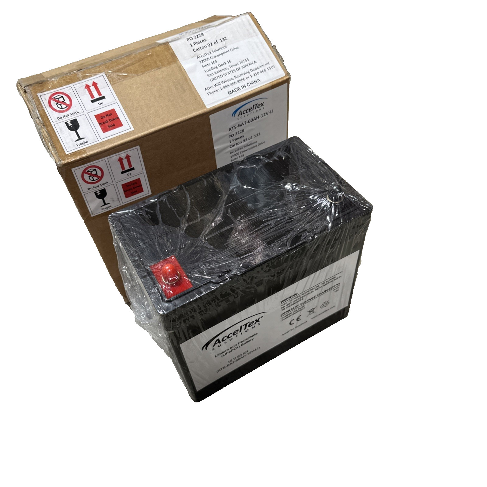 🔴AccelTex ATS-BAT-60AH-12V-LI 12V Solar RV Lithium Iron LiFePO4 Battery -NEW‼️B