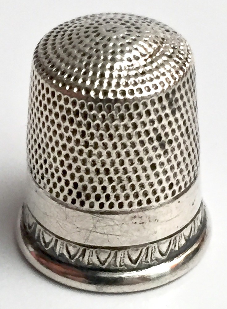 Vintage Signed Solid Sterling Silver 925 Sewing Thimble Size: 10