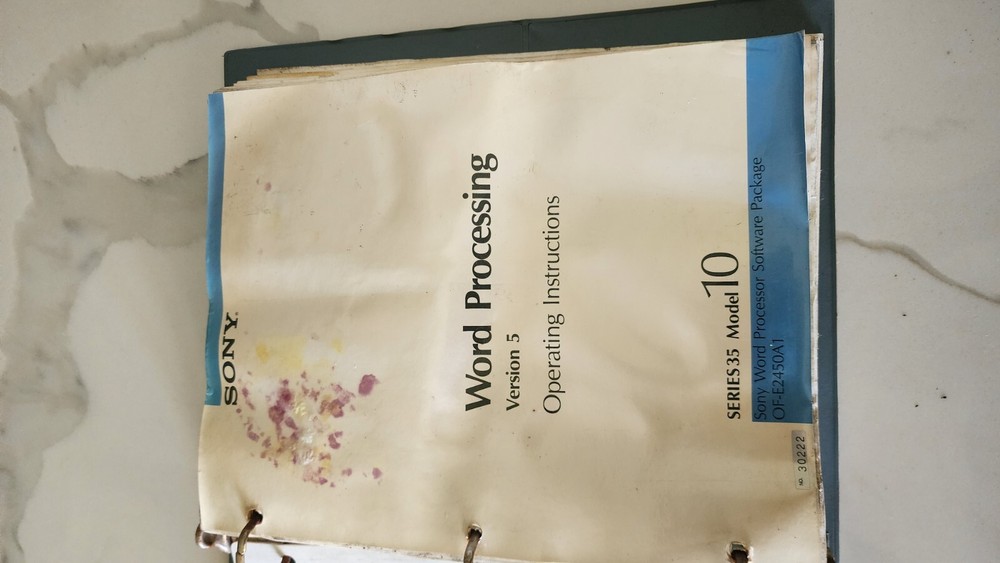 Sony System 35 Model 10 Word Processor w/ Manual & Software Rare Computer