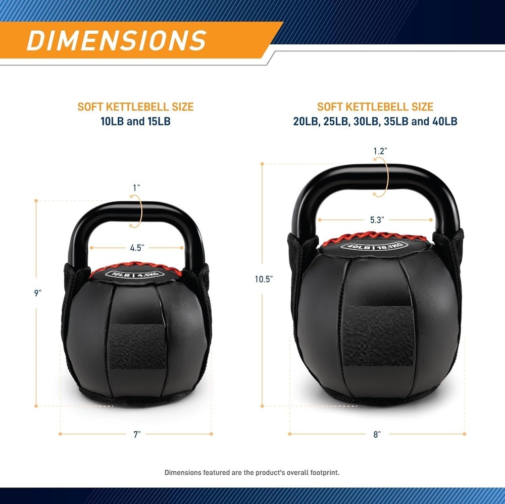 Soft Kettlebell for Strength Training - 10-40 lbs Weightlifting & Core Workouts
