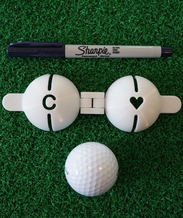 Golf Ball Marker Stencil - 2CT STENCIL ONLY - 2 Sided - Personalized - See Notes