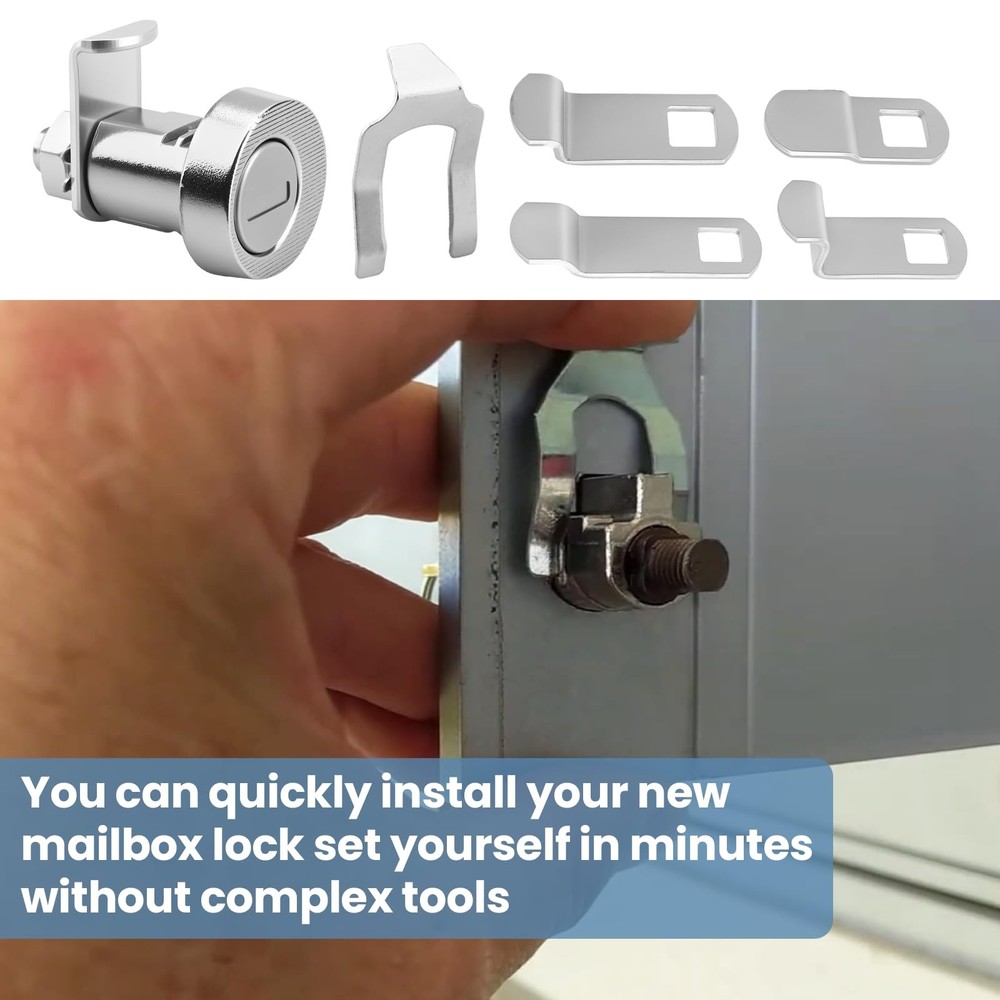 MP4526 Universal Mailbox Lock Key Opens Clockwise Lock Set Replacement 2 PCS