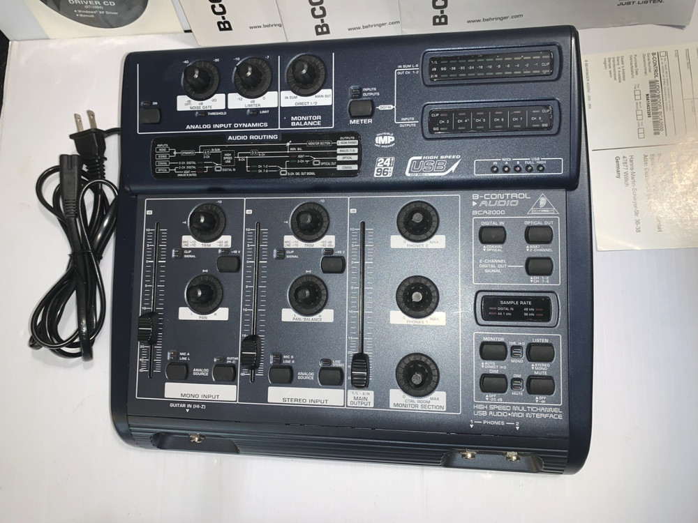 Behringer B-Control Audio & MIDI Control Interface BCA2000 w/ Manual & Driver CD