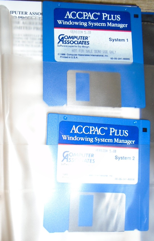 ACCPAC Plus by Computer Associates - GL, AR, AP, Payroll, Graphics... 1988 NEW