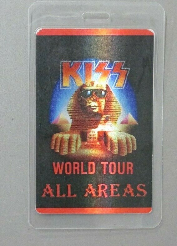 KISS backstage pass Laminated tour pass World Tour ALL AREAS Foil !