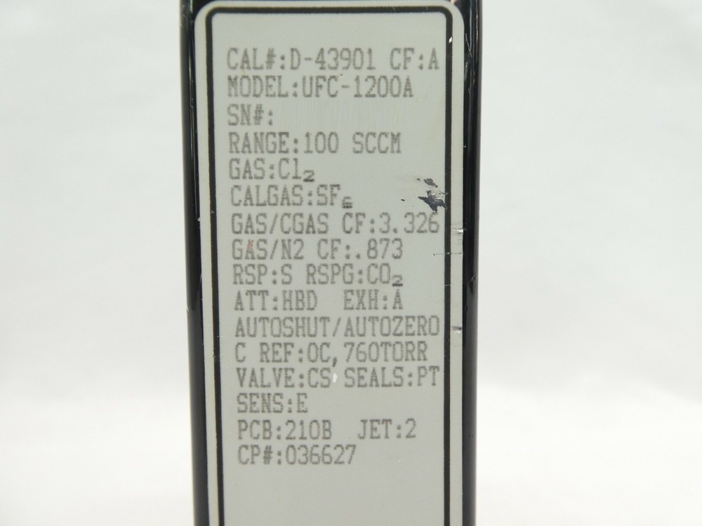 UNIT Instruments UFC-1200A Mass Flow Controller MFC 100 SCCM Cl2 Working Surplus