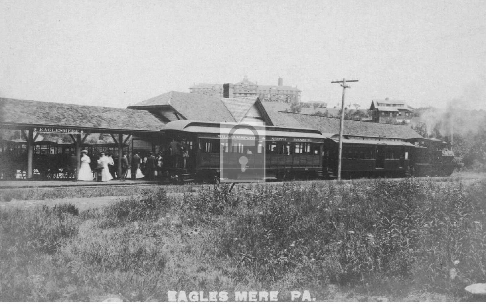 Railroad Train Station Depot Eagles Mere Pennsylvania PA - Reprint