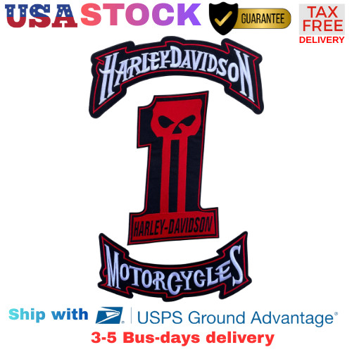 Harley-Davidson Dark Custom No. 1 Skull 3-Piece Patch Set